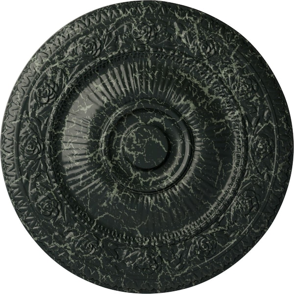 Ekena Millwork Neuveau Ceiling Medallion (Fits Canopies up to 6 3/8"), 24 1/4"OD x 2"P, Painted Turtle Crackle CM24NAPTC - main